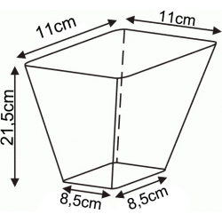 Doniczka produkcyjna twarda kwadratowa wysoka 11x21,5cm