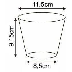 Doniczka produkcyjna okrągła twarda czarna 11,5 cm 0,75 L