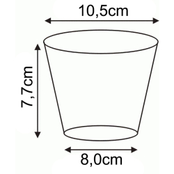 Doniczka produkcyjna okrągła twarda czarna 10,5 cm 0,5 L