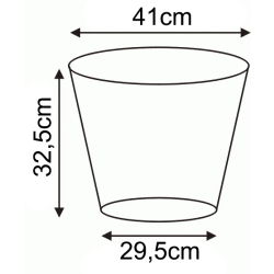 Doniczka produkcyjna 30L okrągła z uszami i wzmocnionym rantem 41 cm – wytrzymała donica ogrodowa