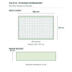 Rysunek wymiarowy — cała paleta Rysunek wymiarowy — cała paleta