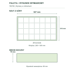 Rysunek wymiarowy — cała paleta Rysunek wymiarowy — cała paleta