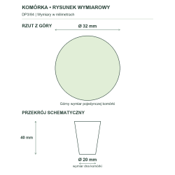 Rysunek wymiarowy — pojedyncza komórka Rysunek wymiarowy — pojedyncza komórka