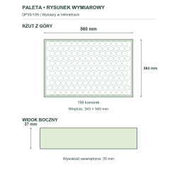 Rysunek wymiarowy — cała paleta Rysunek wymiarowy — cała paleta