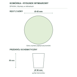 Rysunek wymiarowy — pojedyncza komórka Rysunek wymiarowy — pojedyncza komórka