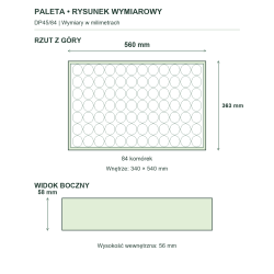 Rysunek wymiarowy — cała paleta Rysunek wymiarowy — cała paleta