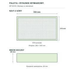 Rysunek wymiarowy — cała paleta Rysunek wymiarowy — cała paleta