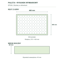 Rysunek wymiarowy — cała paleta Rysunek wymiarowy — cała paleta