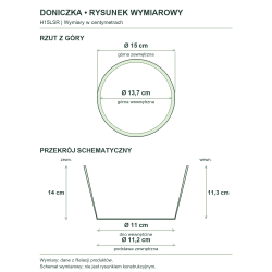 Rysunek wymiarowy — wymiary z Relacji produktów, rzut i przekrój Rysunek wymiarowy — wymiary z Relacji produktów, rzut i przekrój