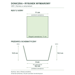 Rysunek wymiarowy — wymiary z Relacji produktów, rzut i przekrój Rysunek wymiarowy — wymiary z Relacji produktów, rzut i przekrój