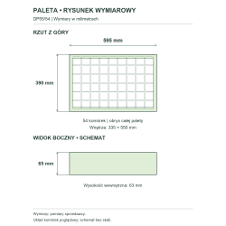 Rysunek wymiarowy — cała paleta Rysunek wymiarowy — cała paleta