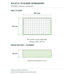 Rysunek wymiarowy — cała paleta Rysunek wymiarowy — cała paleta