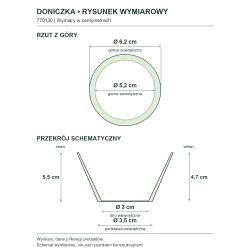 Rysunek wymiarowy — wymiary z Relacji produktów, rzut i przekrój Rysunek wymiarowy — wymiary z Relacji produktów, rzut i przekrój