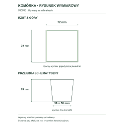 Rysunek wymiarowy — pojedyncza komórka Rysunek wymiarowy — pojedyncza komórka