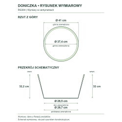 Rysunek wymiarowy — wymiary z Relacji produktów, rzut i przekrój Rysunek wymiarowy — wymiary z Relacji produktów, rzut i przekrój