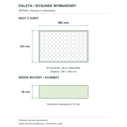 Rysunek wymiarowy — cała paleta Rysunek wymiarowy — cała paleta