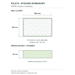 Rysunek wymiarowy — cała paleta Rysunek wymiarowy — cała paleta