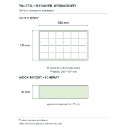 Rysunek wymiarowy — cała paleta Rysunek wymiarowy — cała paleta