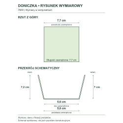 Rysunek wymiarowy — wymiary z Relacji produktów, rzut i przekrój Rysunek wymiarowy — wymiary z Relacji produktów, rzut i przekrój