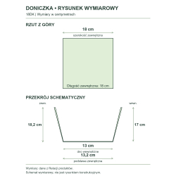 Rysunek wymiarowy — wymiary z Relacji produktów, rzut i przekrój Rysunek wymiarowy — wymiary z Relacji produktów, rzut i przekrój