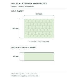 Rysunek wymiarowy — cała paleta Rysunek wymiarowy — cała paleta
