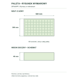 Rysunek wymiarowy — cała paleta Rysunek wymiarowy — cała paleta