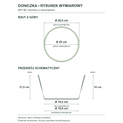 Rysunek wymiarowy — wymiary z Relacji produktów, rzut i przekrój Rysunek wymiarowy — wymiary z Relacji produktów, rzut i przekrój
