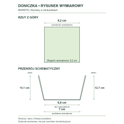 Rysunek wymiarowy — wymiary z Relacji produktów, rzut i przekrój Rysunek wymiarowy — wymiary z Relacji produktów, rzut i przekrój