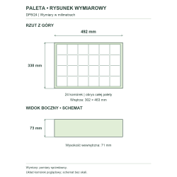 Rysunek wymiarowy — cała paleta Rysunek wymiarowy — cała paleta