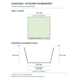 Rysunek wymiarowy — wymiary z Relacji produktów, rzut i przekrój Rysunek wymiarowy — wymiary z Relacji produktów, rzut i przekrój