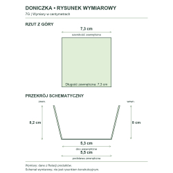 Rysunek wymiarowy — wymiary z Relacji produktów, rzut i przekrój Rysunek wymiarowy — wymiary z Relacji produktów, rzut i przekrój