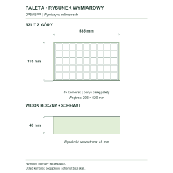 Rysunek wymiarowy — cała paleta Rysunek wymiarowy — cała paleta