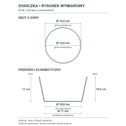 Rysunek wymiarowy — wymiary z Relacji produktów, rzut i przekrój Rysunek wymiarowy — wymiary z Relacji produktów, rzut i przekrój