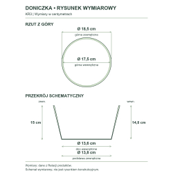 Rysunek wymiarowy — wymiary z Relacji produktów, rzut i przekrój Rysunek wymiarowy — wymiary z Relacji produktów, rzut i przekrój