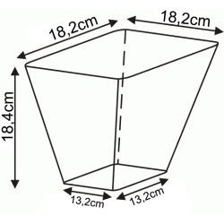 doniczka produkcyjna kwadratowa 18x18/18cm - 4L
