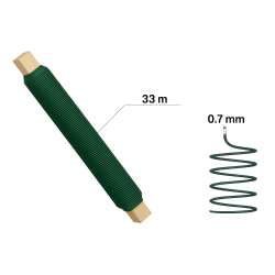 Drut florystyczny na kołku zielony 0,7 mm 100 g 33 m – do bukietów i wiązanek