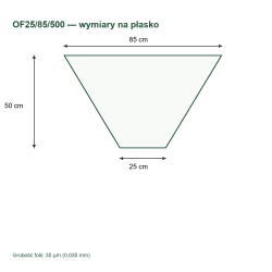 OF25/85/500 — wymiary na płasko OF25/85/500 — wymiary na płasko