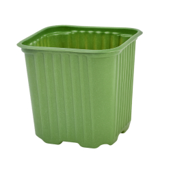 Doniczka produkcyjna kwadratowa zielona 8x8/8cm 0,28L miękka wytrzymała na zgniecenia