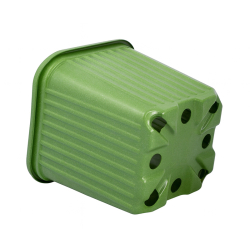 Doniczka produkcyjna kwadratowa zielona 8x8/8cm 0,28L miękka wytrzymała na zgniecenia