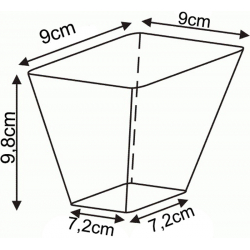 Doniczka produkcyjna kwadratowa 9x9/10cm - 0,5L