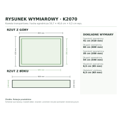 Rysunek wymiarowy: rzut z góry i z boku Rysunek wymiarowy: rzut z góry i z boku