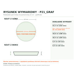 Rysunek wymiarowy: maksymalna podstawa doniczki mieszcząca się do kołnierza Rysunek wymiarowy: maksymalna podstawa doniczki mieszcząca się do kołnierza