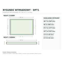 Rysunek wymiarowy: rzut z góry i z boku Rysunek wymiarowy: rzut z góry i z boku